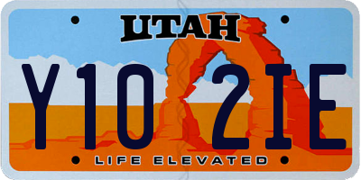 UT license plate Y102IE