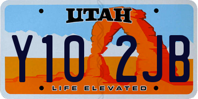 UT license plate Y102JB