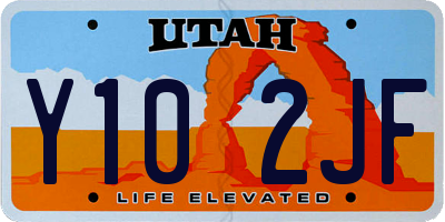 UT license plate Y102JF