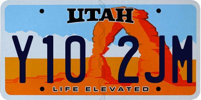 UT license plate Y102JM