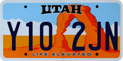 UT license plate Y102JN