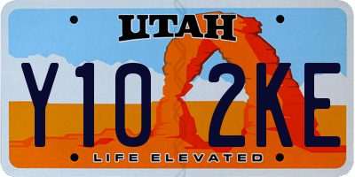 UT license plate Y102KE