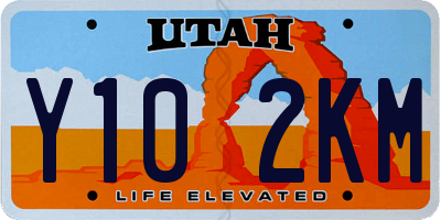 UT license plate Y102KM