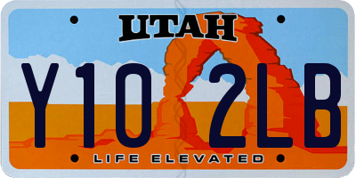 UT license plate Y102LB