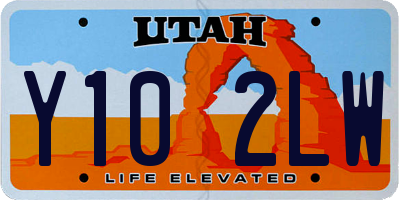 UT license plate Y102LW