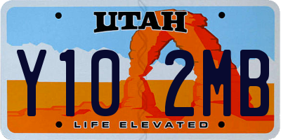 UT license plate Y102MB