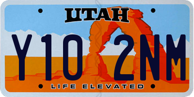 UT license plate Y102NM