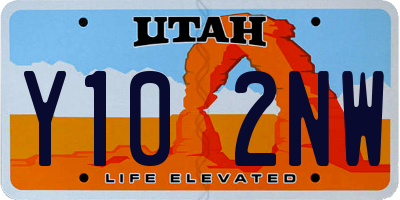 UT license plate Y102NW