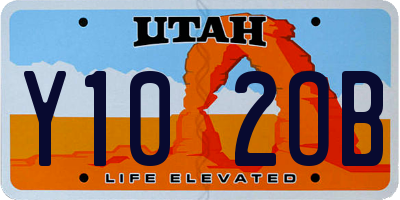 UT license plate Y102OB