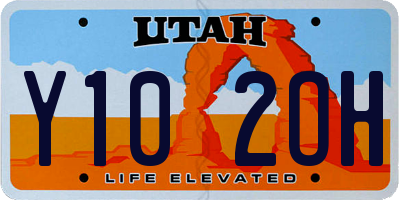 UT license plate Y102OH