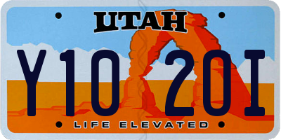 UT license plate Y102OI