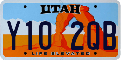 UT license plate Y102QB
