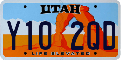 UT license plate Y102QD