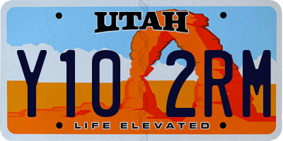 UT license plate Y102RM