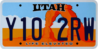 UT license plate Y102RW