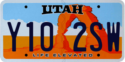 UT license plate Y102SW