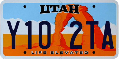 UT license plate Y102TA