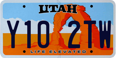 UT license plate Y102TW