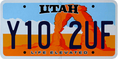 UT license plate Y102UF