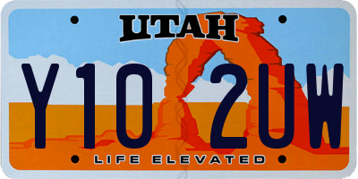 UT license plate Y102UW