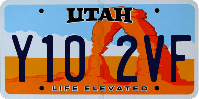 UT license plate Y102VF