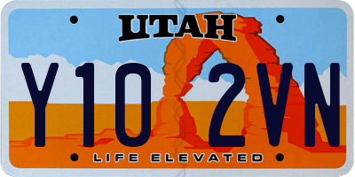 UT license plate Y102VN