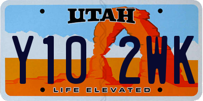 UT license plate Y102WK