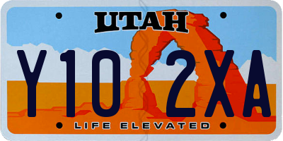 UT license plate Y102XA