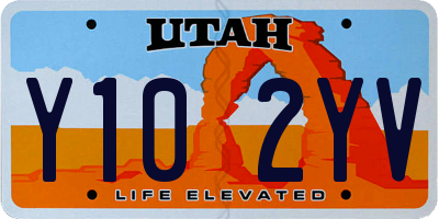 UT license plate Y102YV