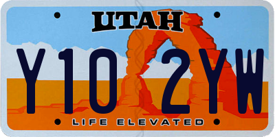 UT license plate Y102YW