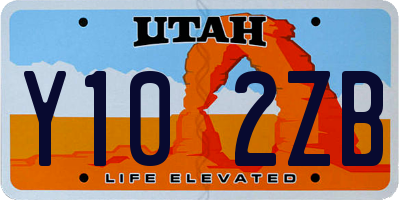 UT license plate Y102ZB