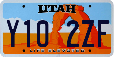 UT license plate Y102ZF