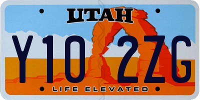UT license plate Y102ZG