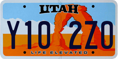 UT license plate Y102ZO