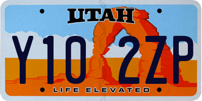 UT license plate Y102ZP