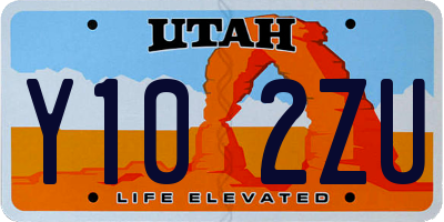 UT license plate Y102ZU
