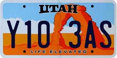 UT license plate Y103AS
