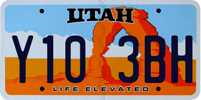 UT license plate Y103BH