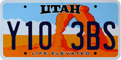 UT license plate Y103BS
