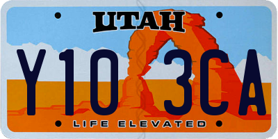 UT license plate Y103CA