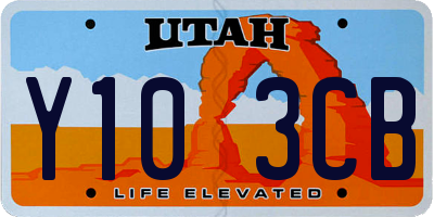 UT license plate Y103CB