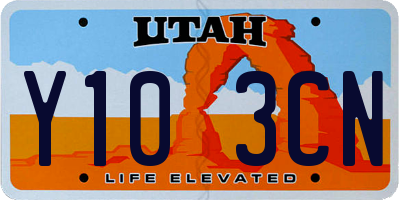 UT license plate Y103CN