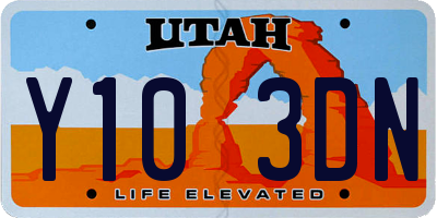 UT license plate Y103DN