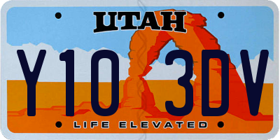 UT license plate Y103DV