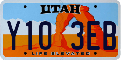 UT license plate Y103EB