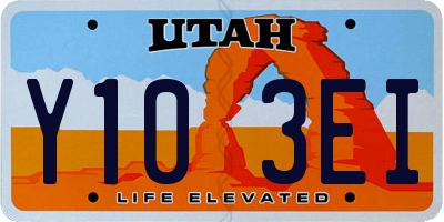 UT license plate Y103EI
