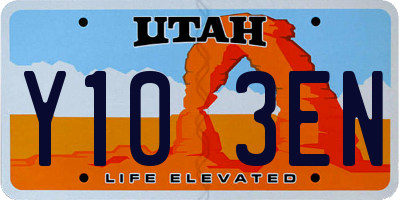 UT license plate Y103EN