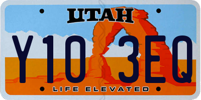 UT license plate Y103EQ