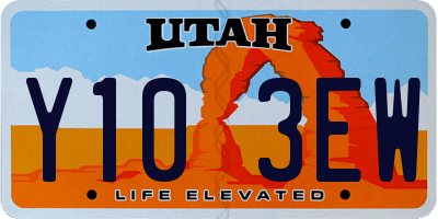 UT license plate Y103EW