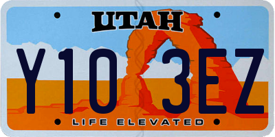 UT license plate Y103EZ